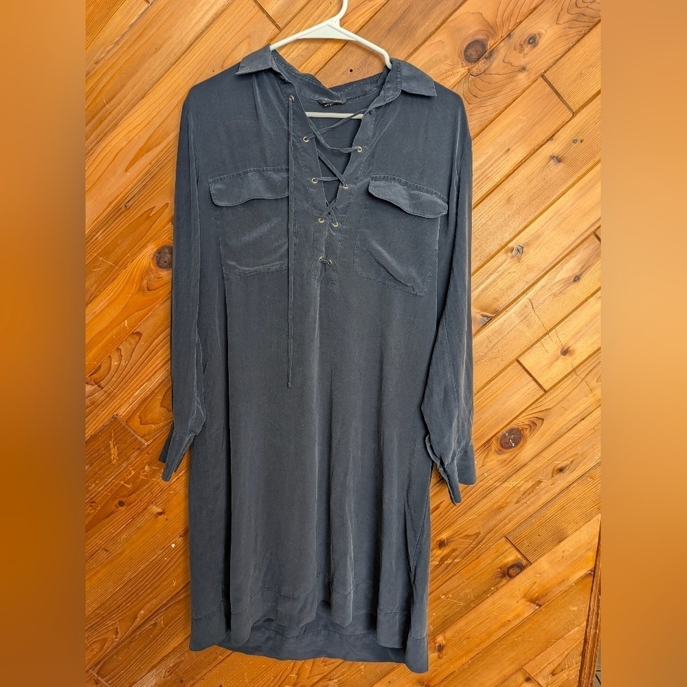 Club Monaco Silk Lace-Up Dress Size 10